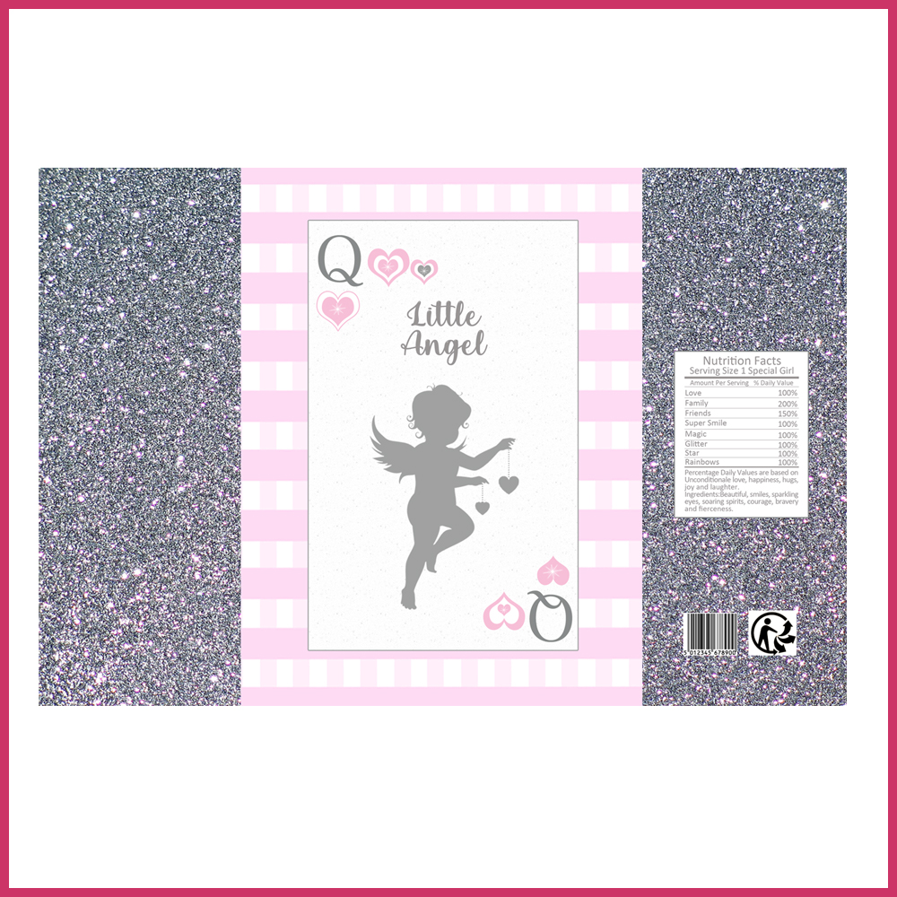 8 PINK packet chip bag kids boy girl baby shower birtdhay