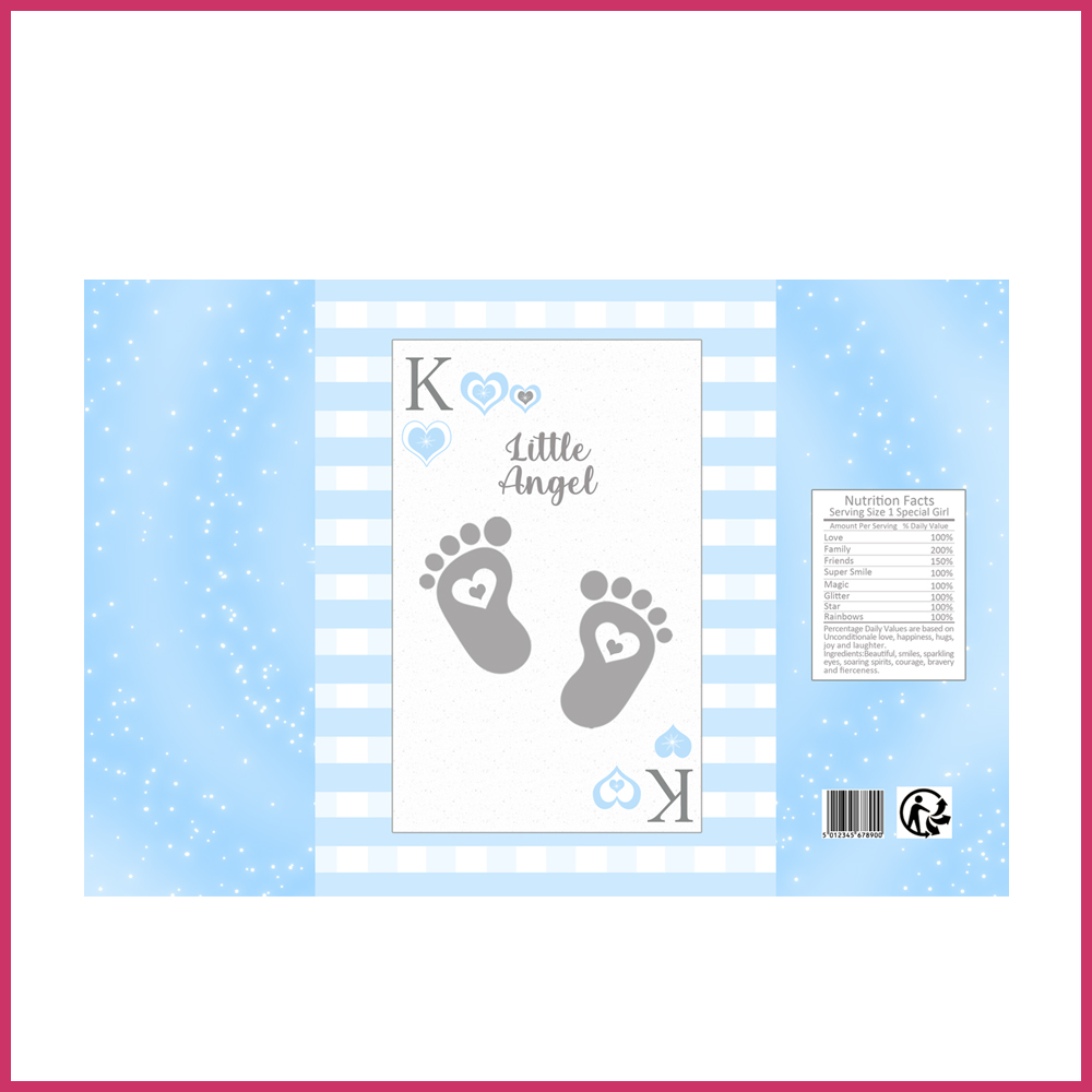 6 blue packet chip bag kids boy girl baby shower birtdhay