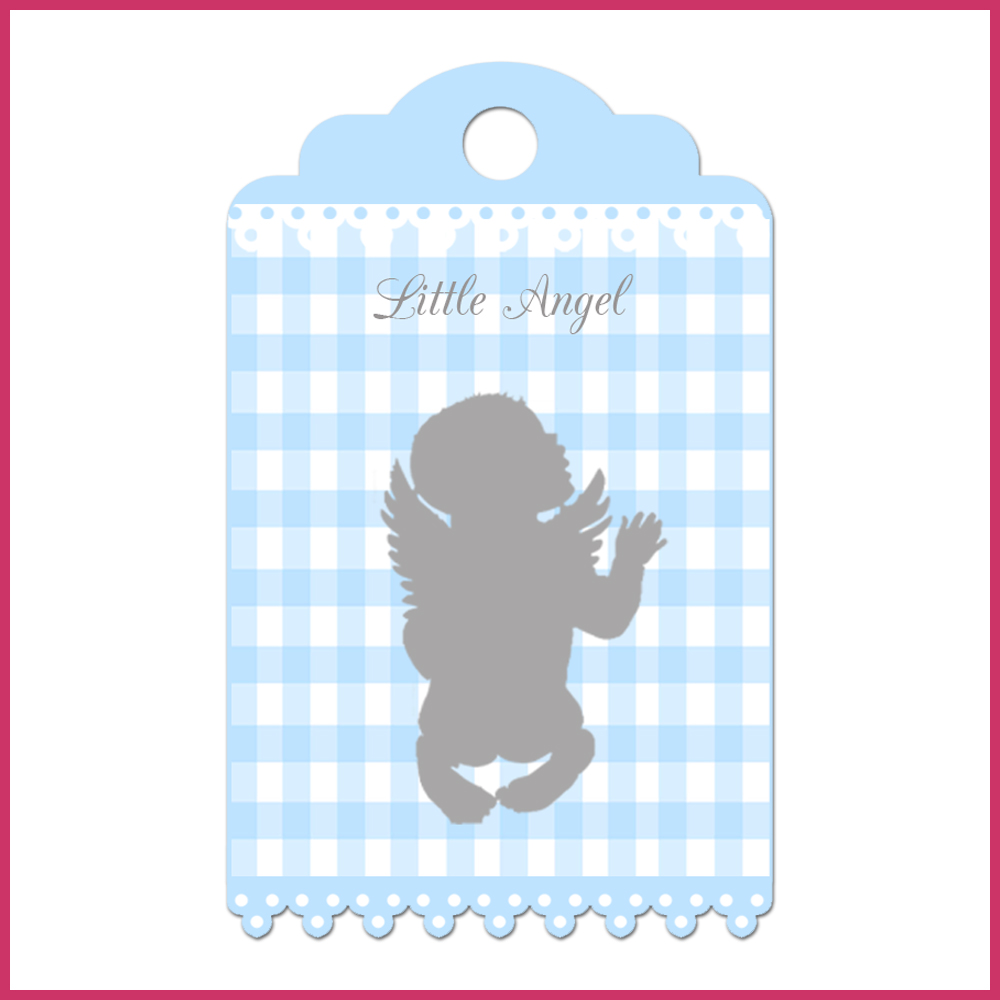 7Tags label angel bleu etiquette blue