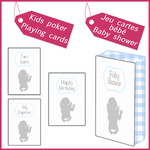 1 playing cards baby shower BLUE BOY