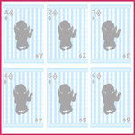 6 playing cards baby shower BLUE BOY
