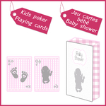 1 playing cards baby shower pink girl