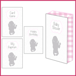 2 playing cards baby shower pink girl