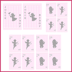 10 playing cards baby shower pink girl
