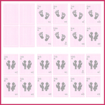 9 playing cards baby shower pink girl
