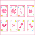 5 playing cards baby shower kids poker GIRL BOY