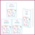 2 playing cards baby shower kids poker GIRL BOY