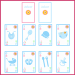 9 playing cards baby shower kids poker GIRL BOY