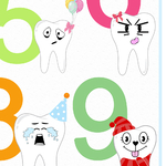 8 Affiche chiifre enfants avec dents