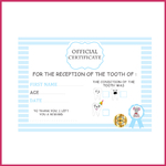 2 Teeth certificate children boy girl