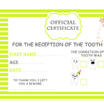4 Teeth certificate children boy girl tooth fairy