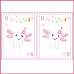 2 Jeu carte Tooth fairy enfants perte dents