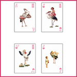 9 playing cards baby shower swan kids poker