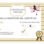 4 Certificado  de dientes tooth fairy black afro