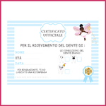 03 Certificato  ufficiale  dei denti tooth fairy afrique