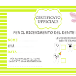 05 Certificato  ufficiale  dei denti tooth fairy afrique