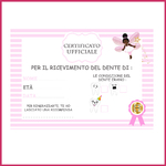 02 Certificato  ufficiale  dei denti tooth fairy afrique