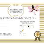 04 Certificato  ufficiale  dei denti tooth fairy afrique
