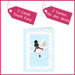 1 carte tooth fairy AFRO enfants fille
