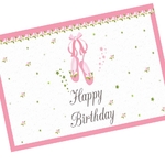 6 Birthday cards ballerina pink girl