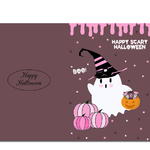 2 Cartes invitation remerciment citrouille Happy halloween