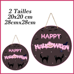 5 Plaque porte decoration happy halloween citrouille