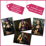 1 Cartes invitation remerciment halloween Mona Lisa