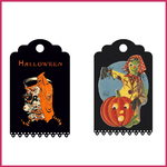 9Tags label etiquette vintage halloween citrouille