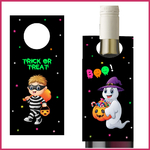 3 Decoration table Halloween Wine bottle tag