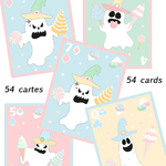 8 Halloween ghosts childrens poker card game