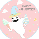 6 Happy Halloween ghost decoration door plaque