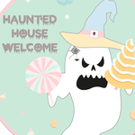 5 Happy Halloween ghost decoration door plaque
