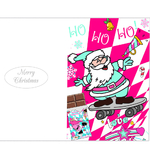 4 Merry Santa at the ice rink card