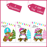 1 Little bear Christmas gift label for children