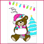 3 Little bear Christmas gift label for children