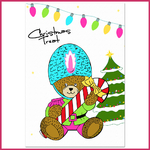 4 Little bear Christmas gift label for children