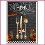 2 Affiche décoration table commerce Dinde Happy Thanksgiving