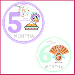 4 Cards baby milestones Thanksgiving