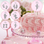 2 cupcake toppers pink girl angel