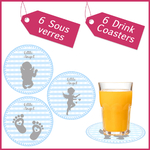 1 Drink Coasters blue kids boy girl baby shower birtdhay