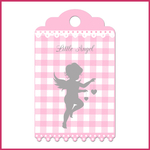 3Tags label angel pink etiquette blue