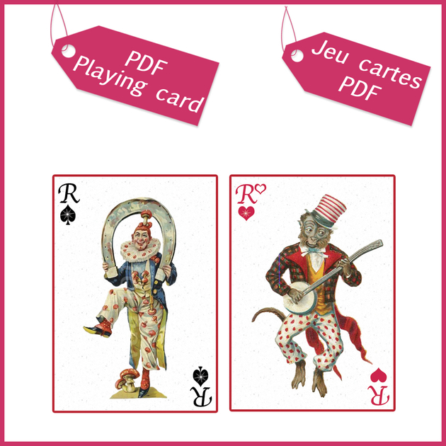 CARTES A JOUER rare ancien jeu de 54 cartes illustrées divinatoire cartomancie | eBay