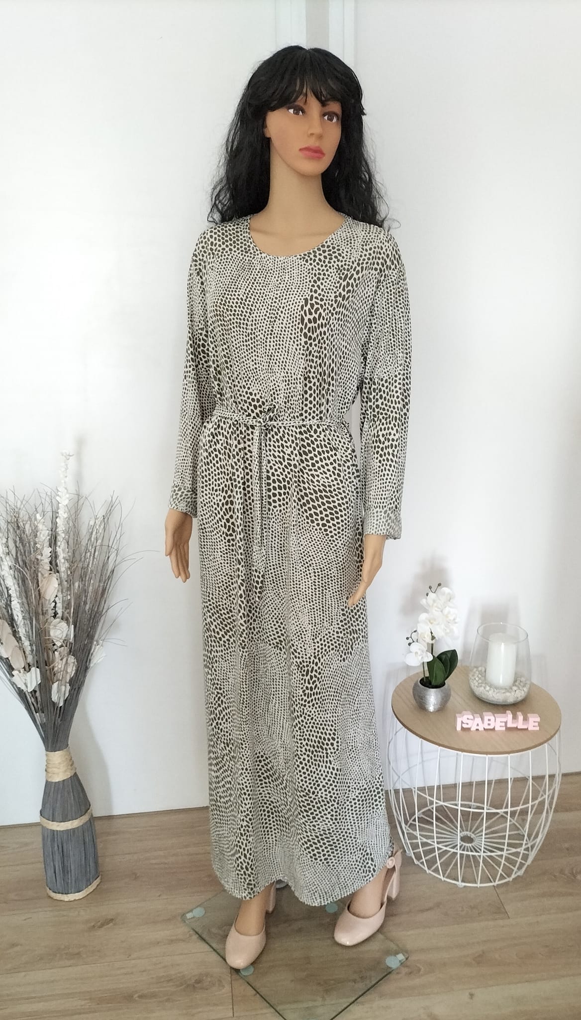 Robe beige et kaki (4)