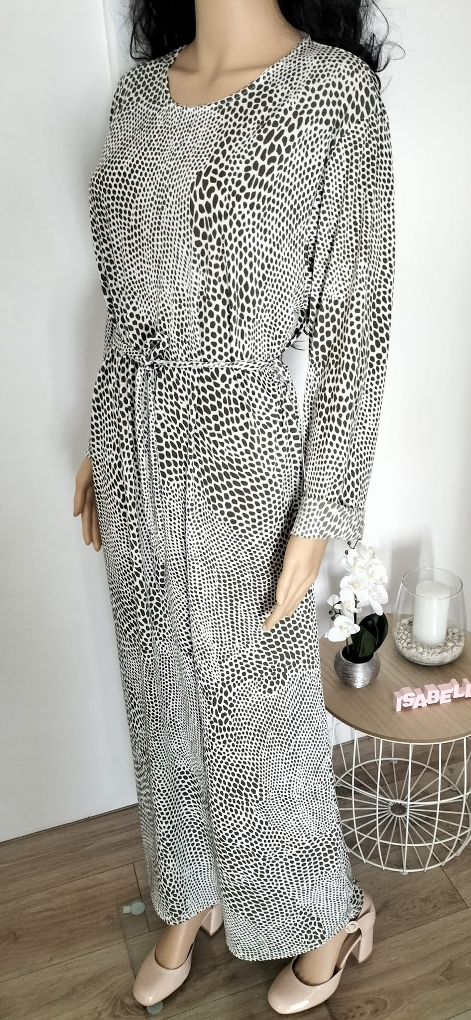 Robe beige et kaki (7)