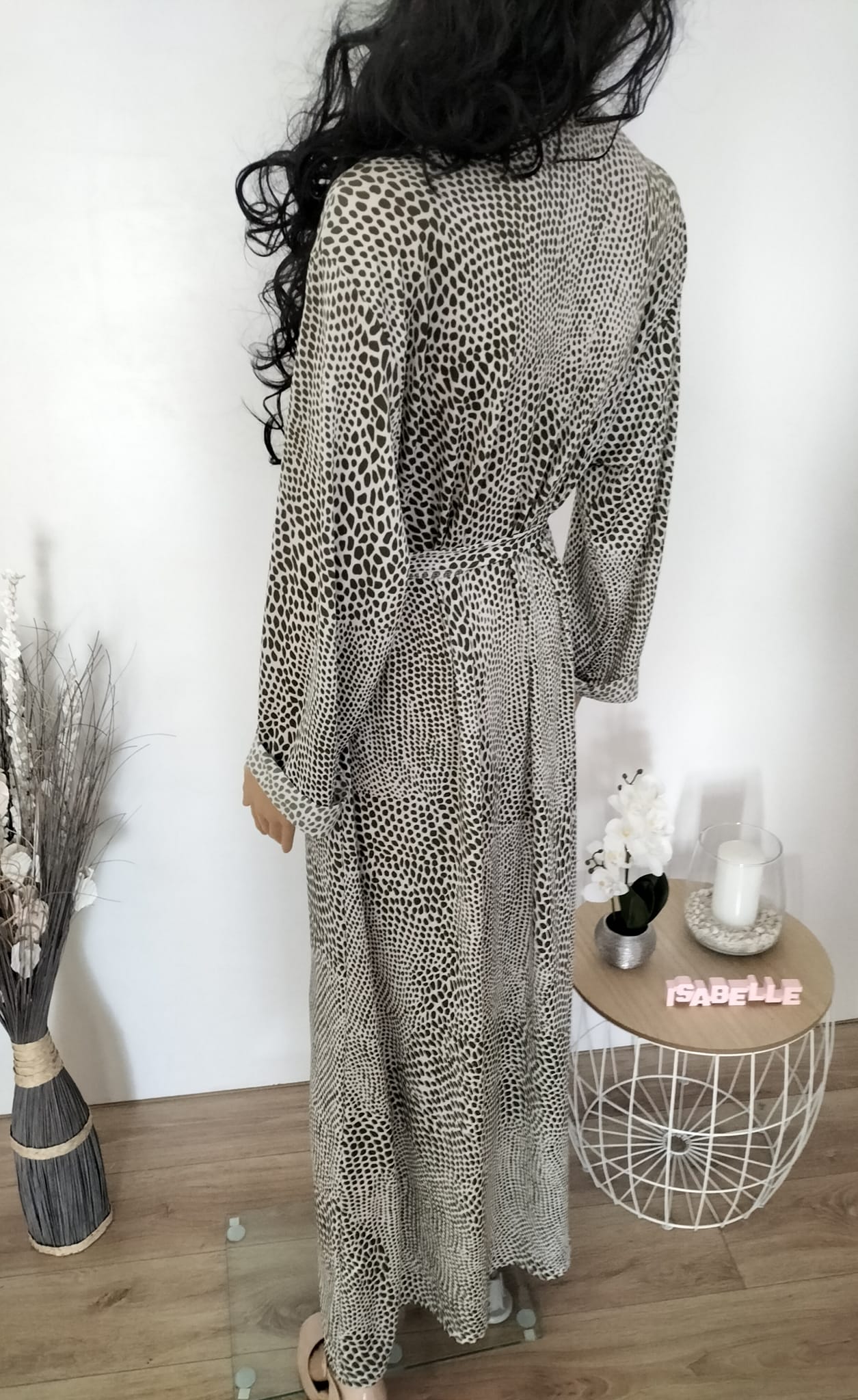 Robe beige et kaki (2)