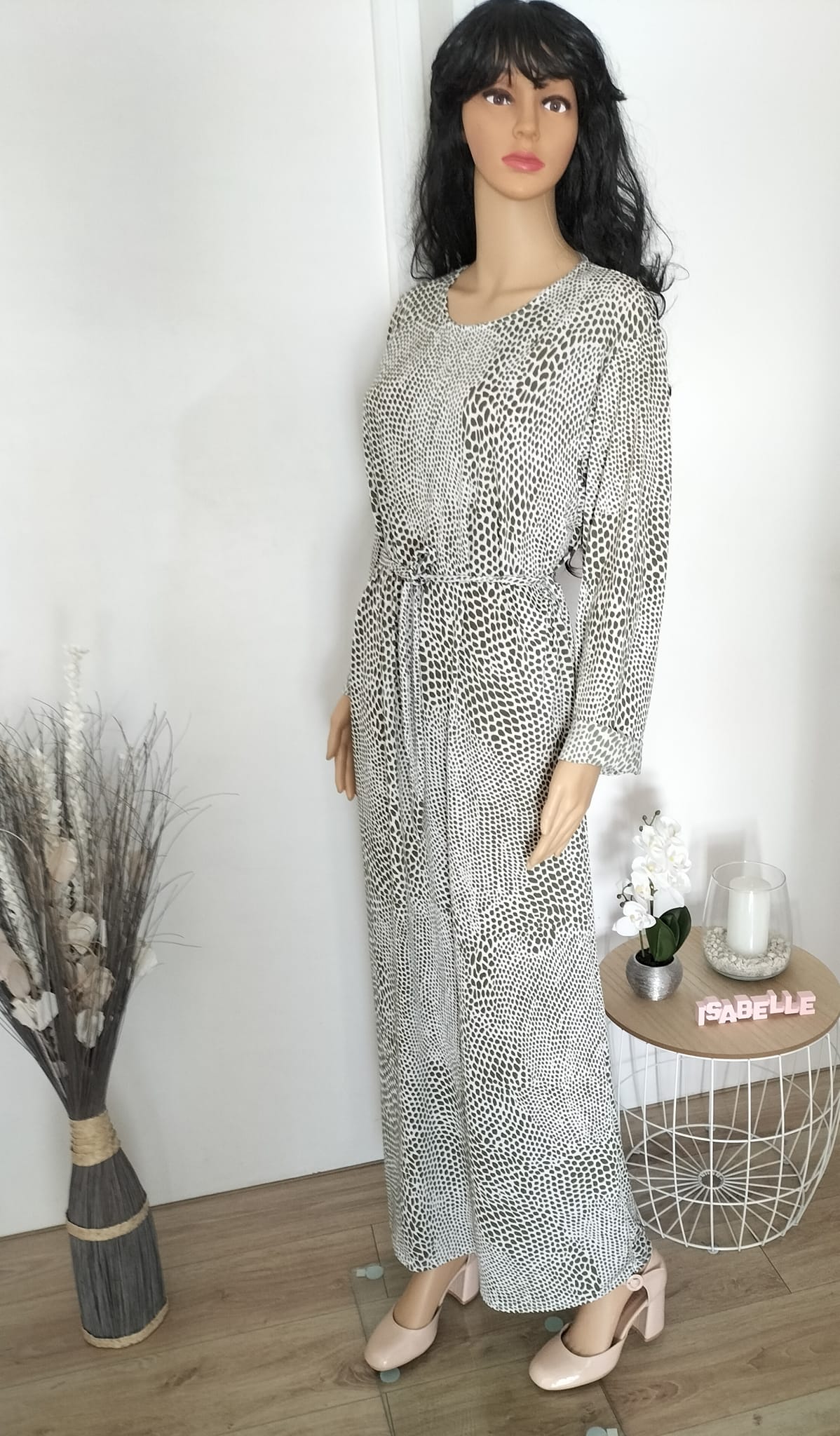 Robe beige et kaki (6)