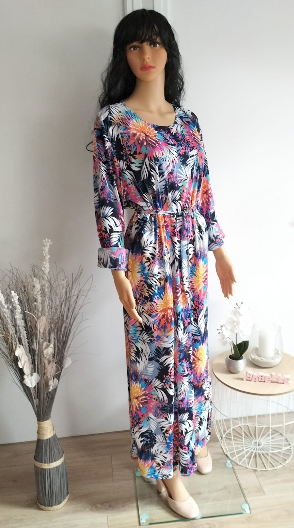 Robe longue imprimé fleuri (1)