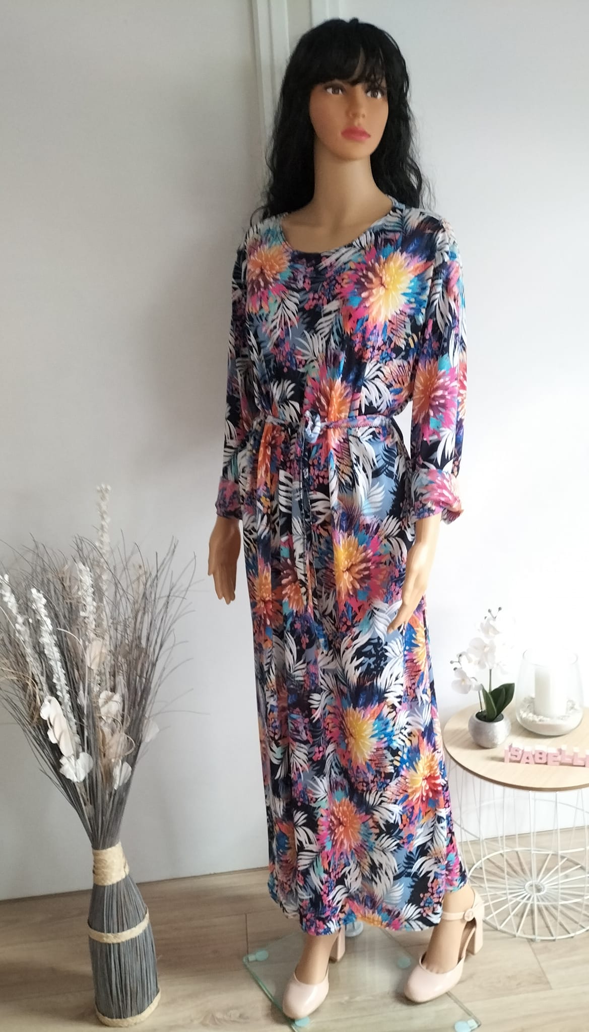 Robe longue imprimé fleuri (4)