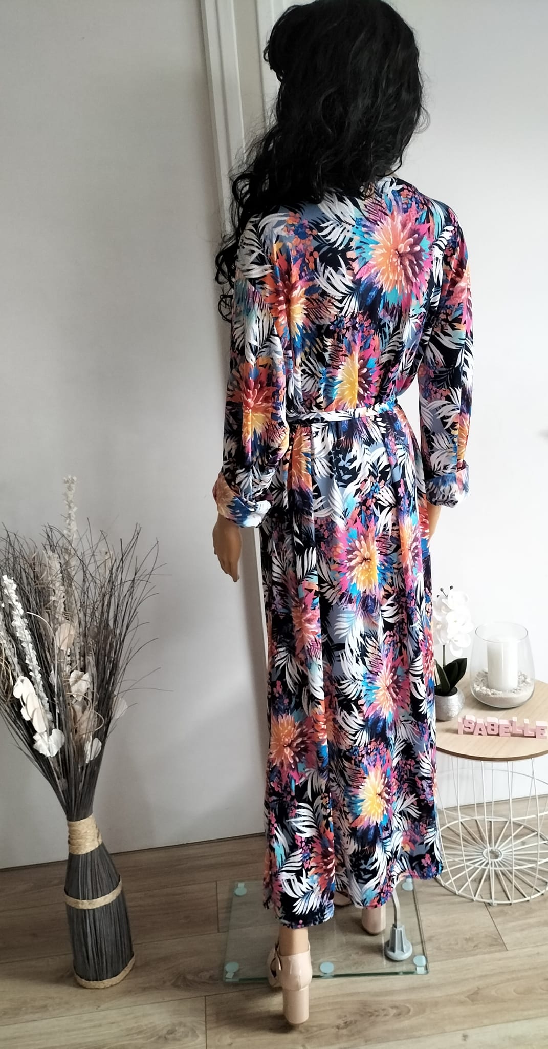 Robe longue imprimé fleuri (7)