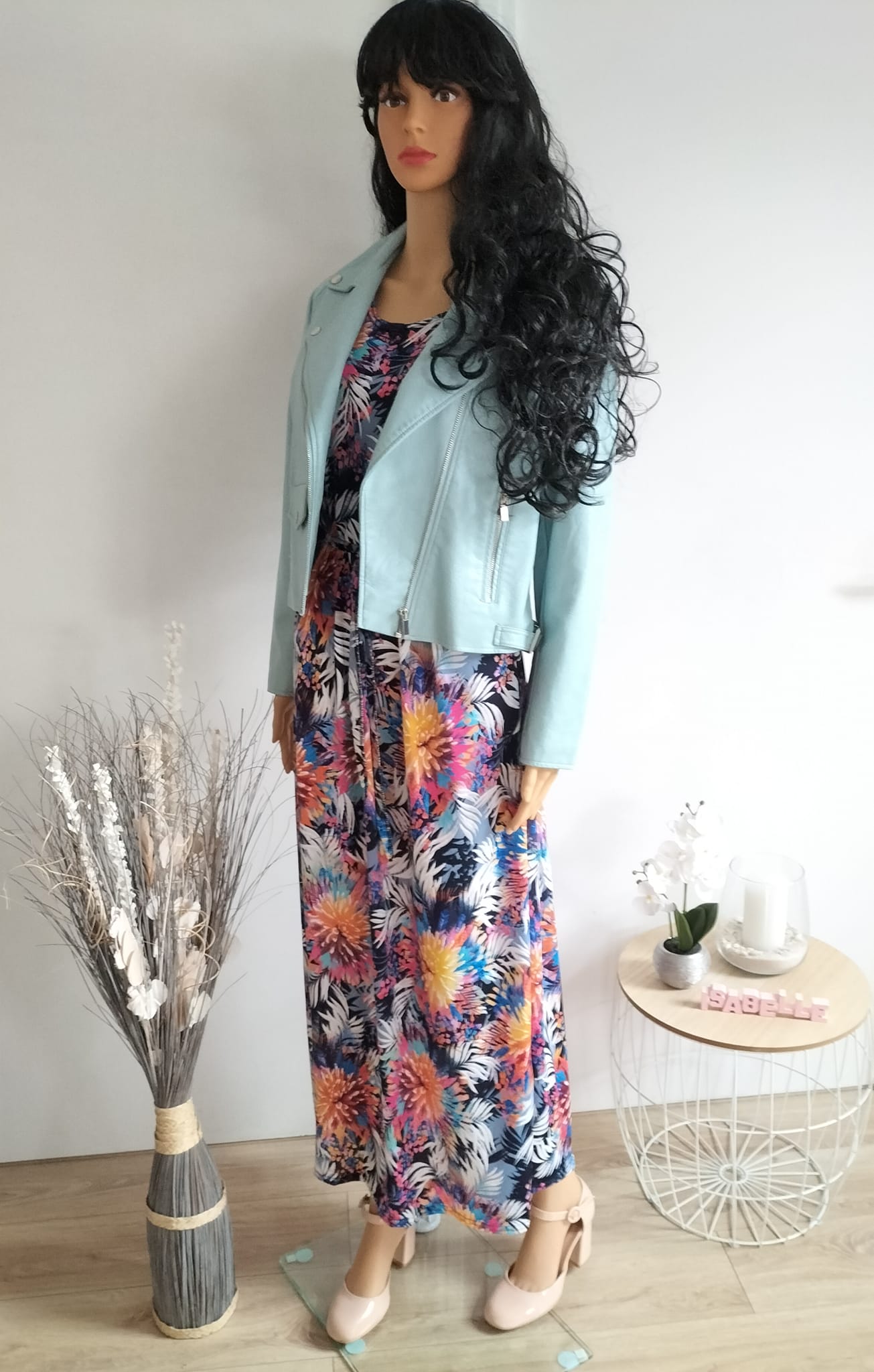Robe longue imprimé fleuri (6)